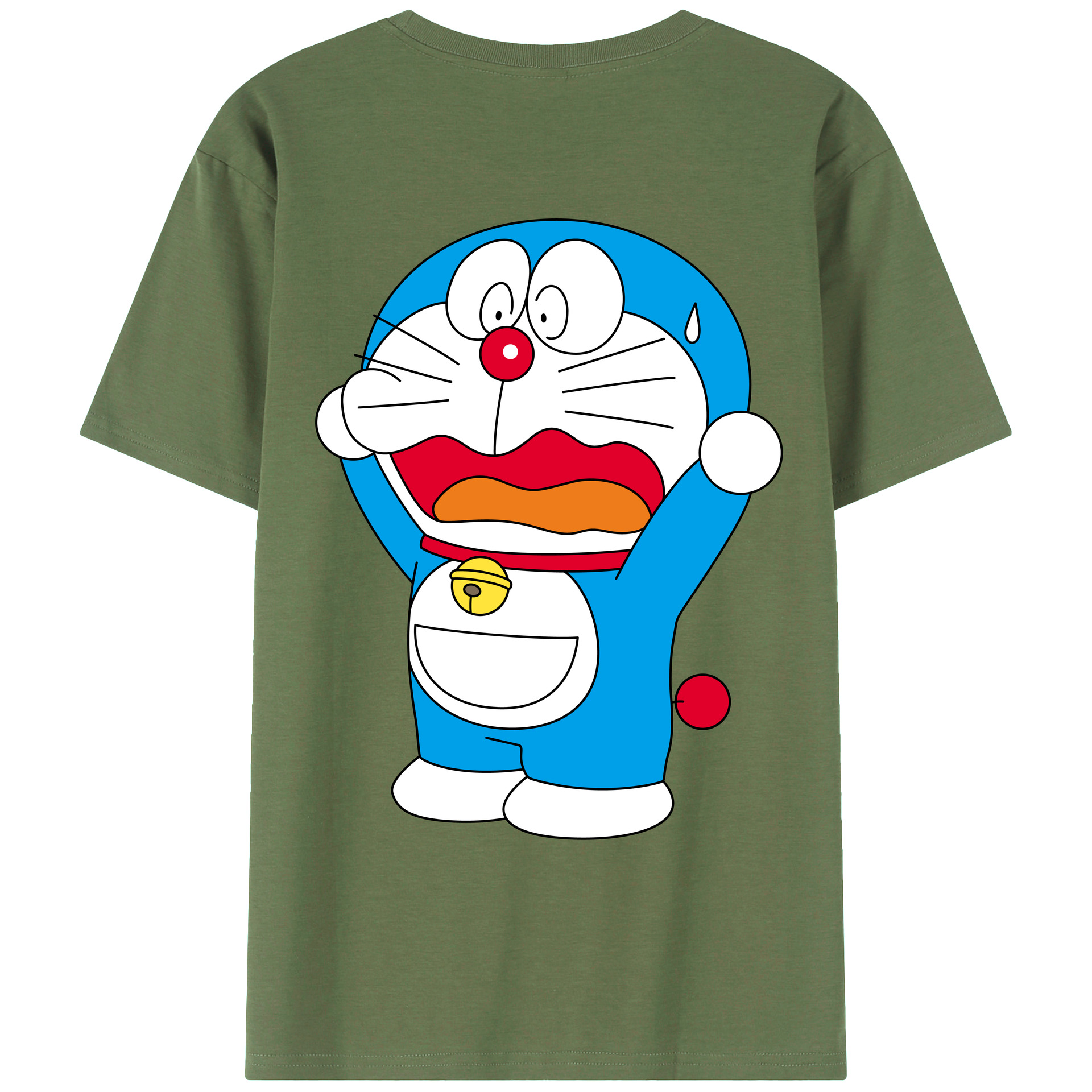 （画像用） ドラえもん Doraemon 綿100％ メンズ半袖Tシャツ（バックプリント） 通気性
